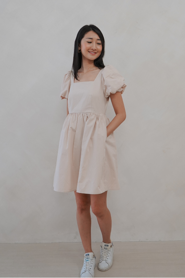 Kinship Puff-Sleeve Babydoll Dress