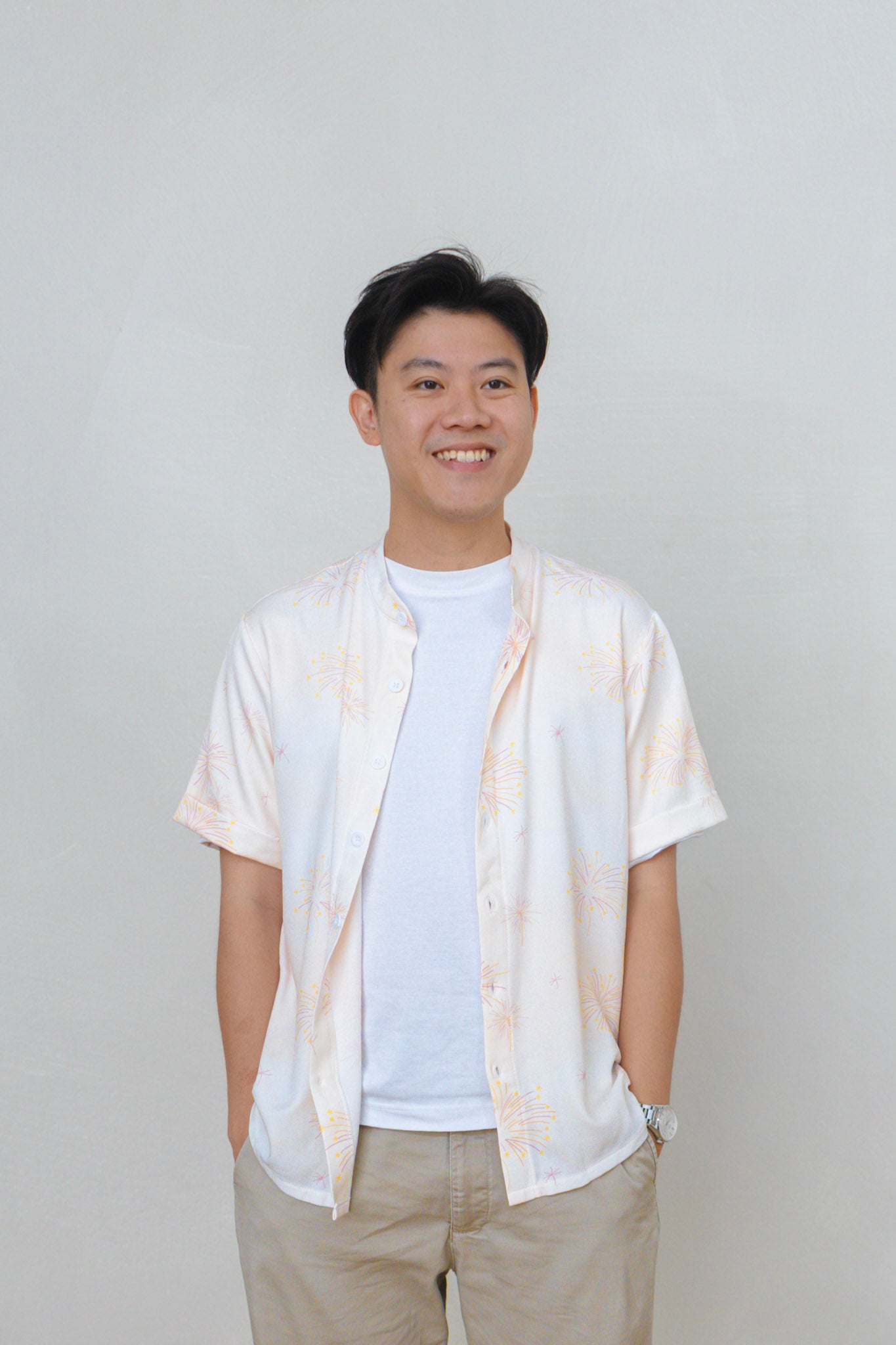 Golden Dawn Mens Mandarin Collar Shirt