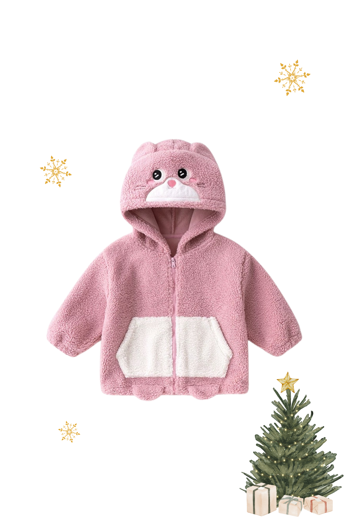 Fleece Jacket Pink Cat