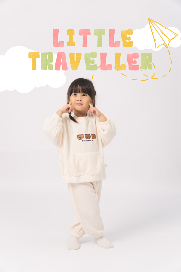 Holiday Traveller Waffle Sweater Set Bear