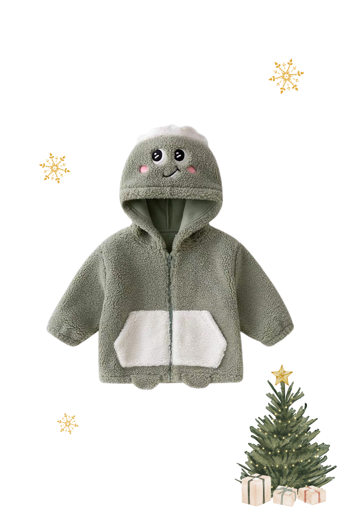 Fleece Jacket Sage Dino