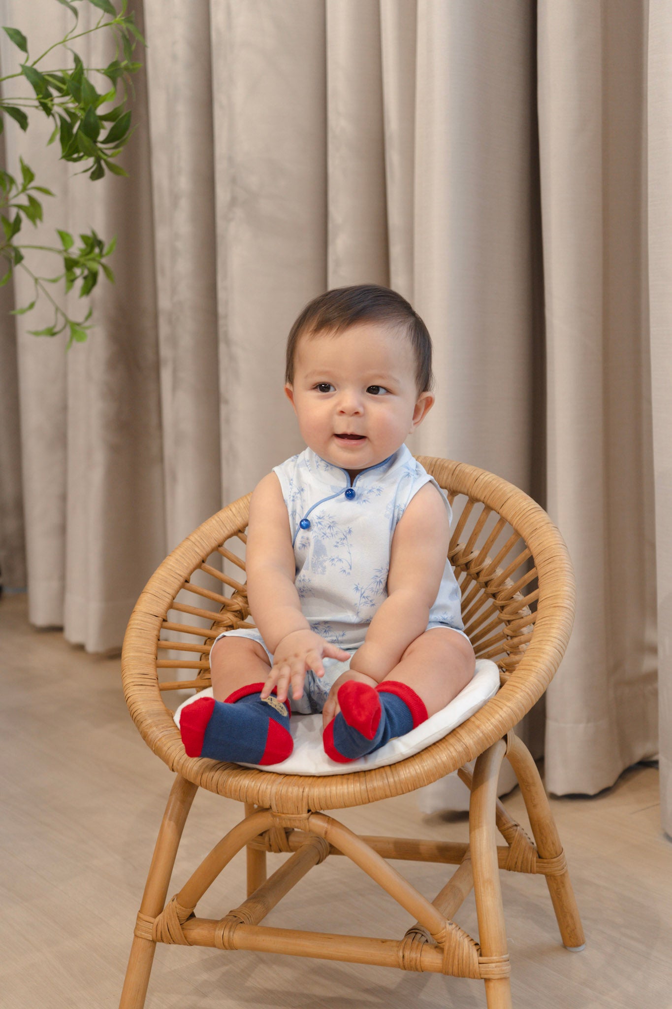 Gentle Harmony Baby Classic Mandarin Baby Cheongsam Playsuit