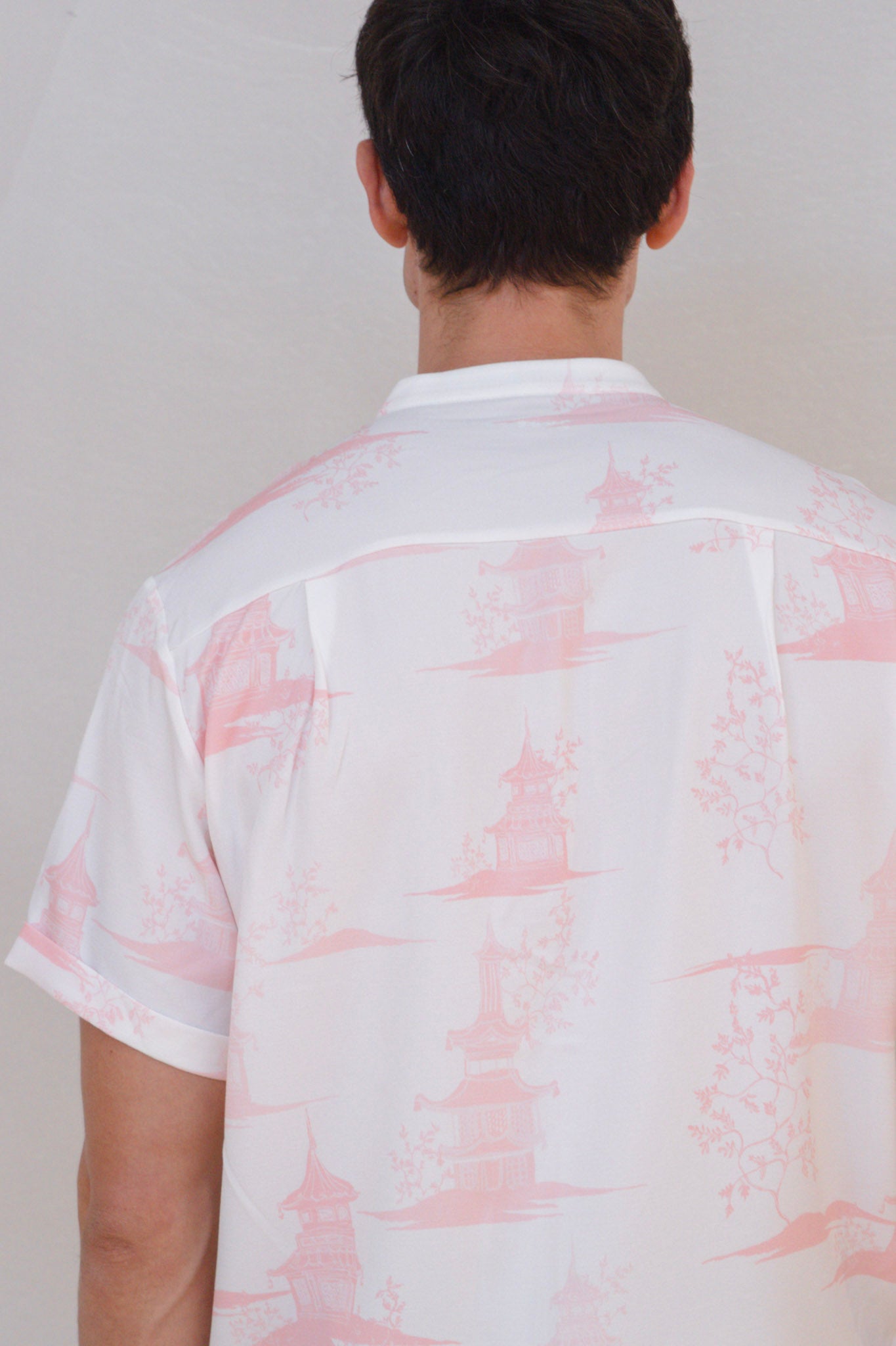 Oriental Garden Mens Mandarin Collar Shirt