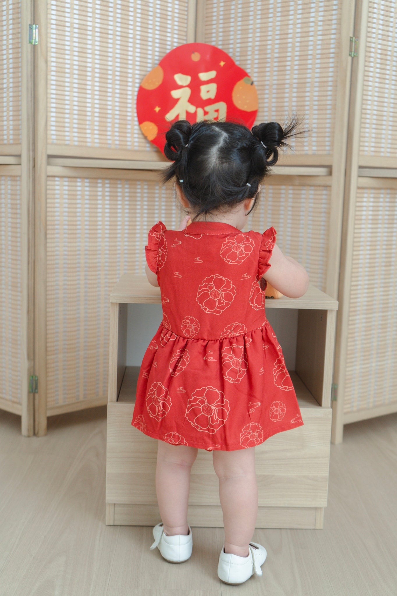 Galloping Peony Baby Girl Ruffled Sleeves Playsuit