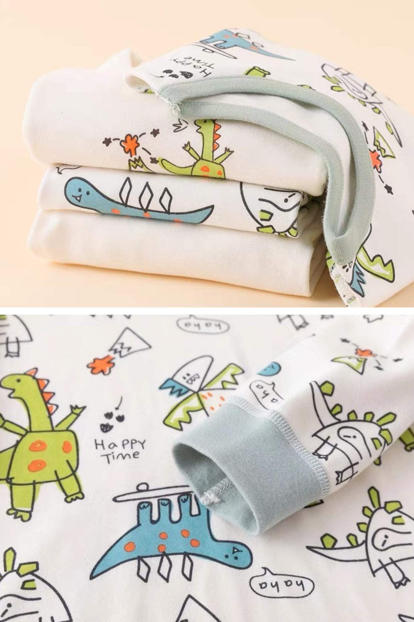 Soft Organic Cotton Pajamas Dino Prints