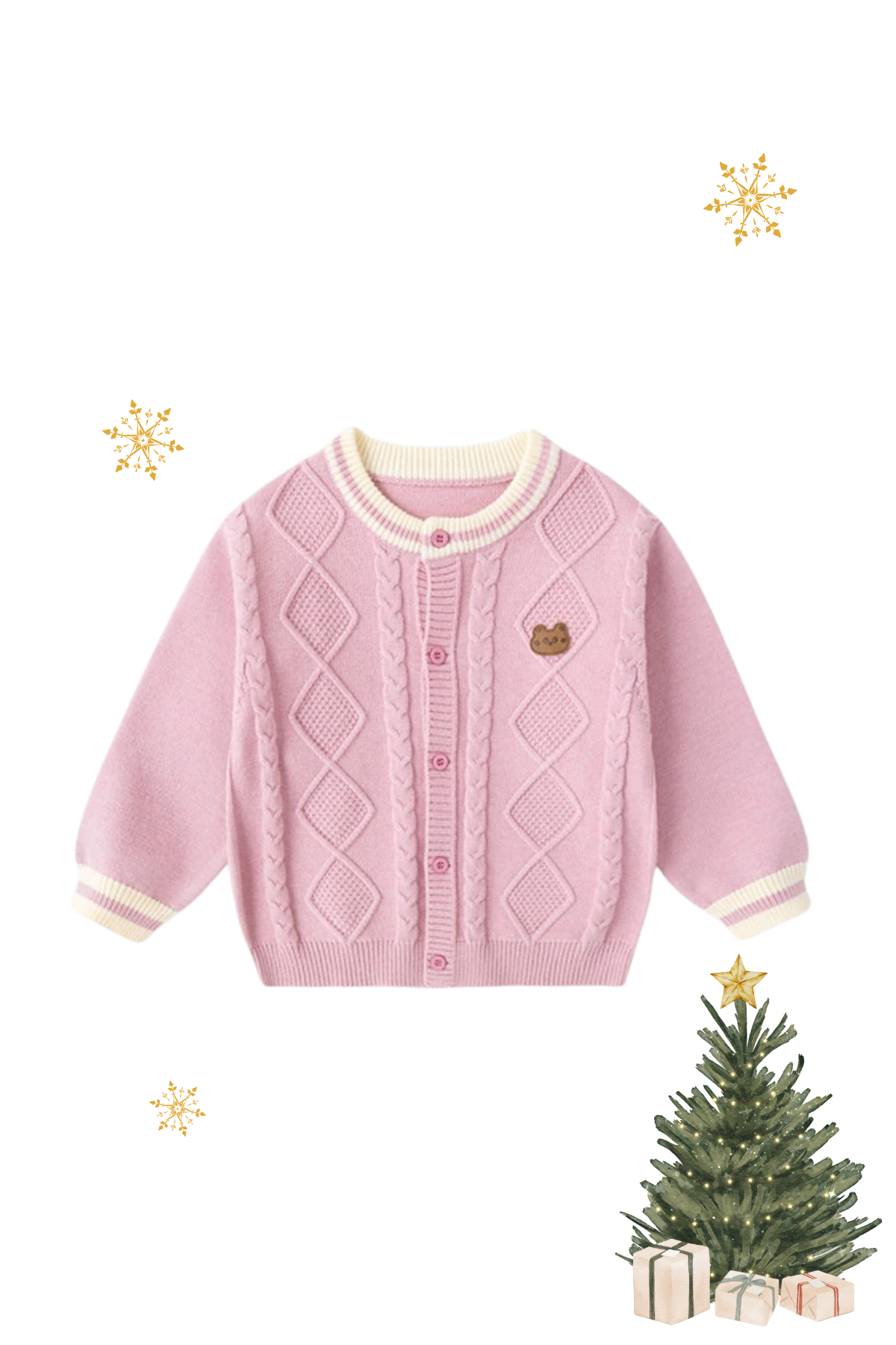 Holiday Knitted Cardigan Blush Pink