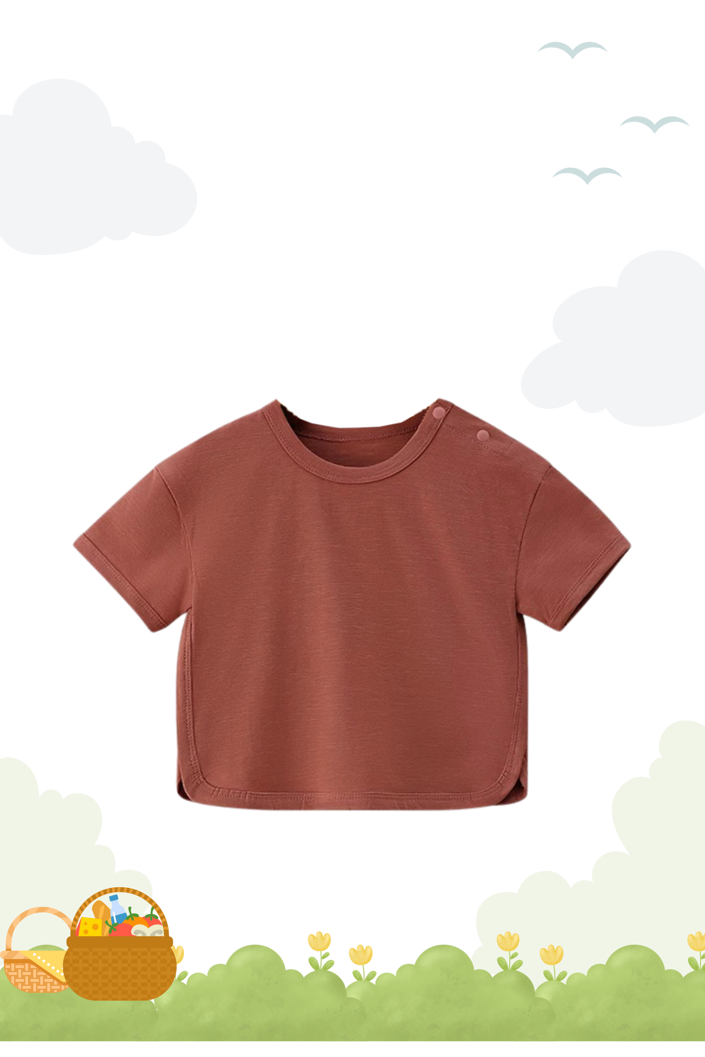 Summer'25 Curved Hem Relaxed Tee Brick Red