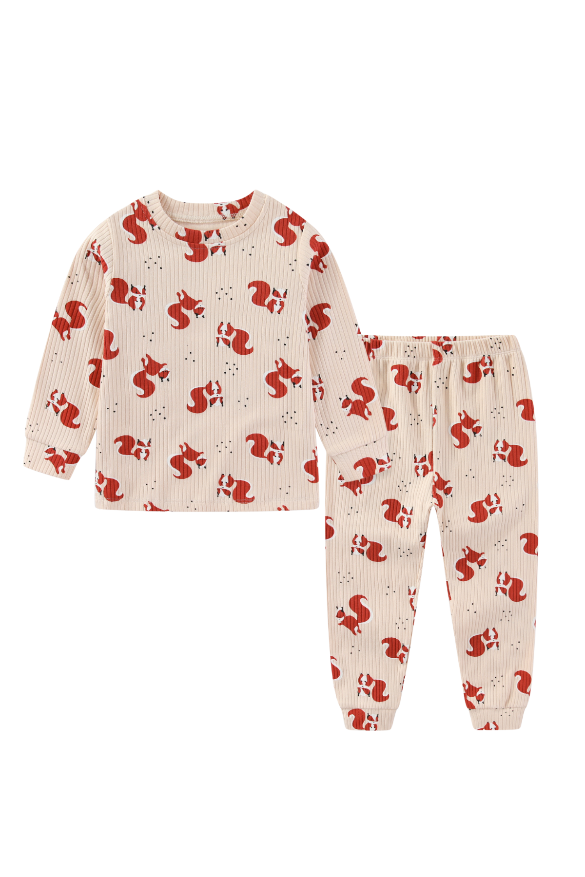 Organic Rib Cotton Kids Pajamas Foxy