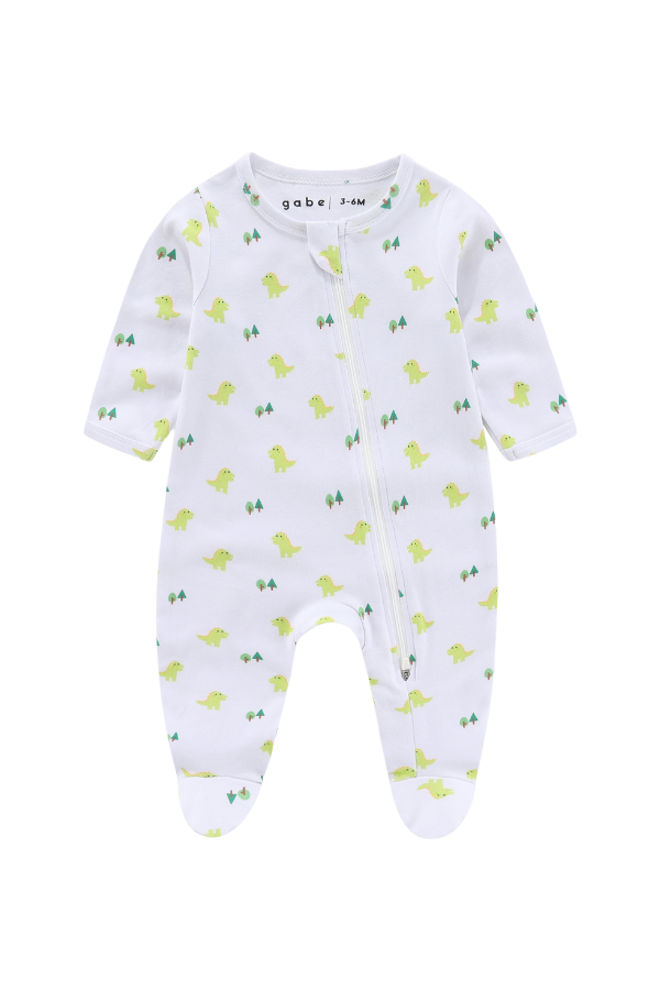 Soft Organic Cotton Sleepsuit Dino in the Forest