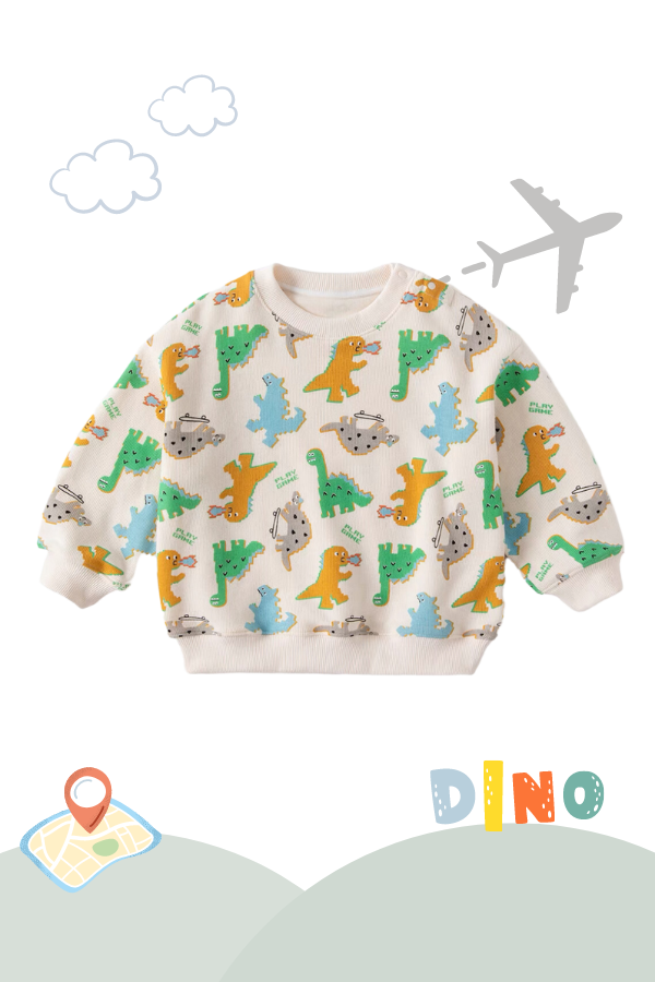 Holiday Traveller Long Sleeve Sweater Playful Dino