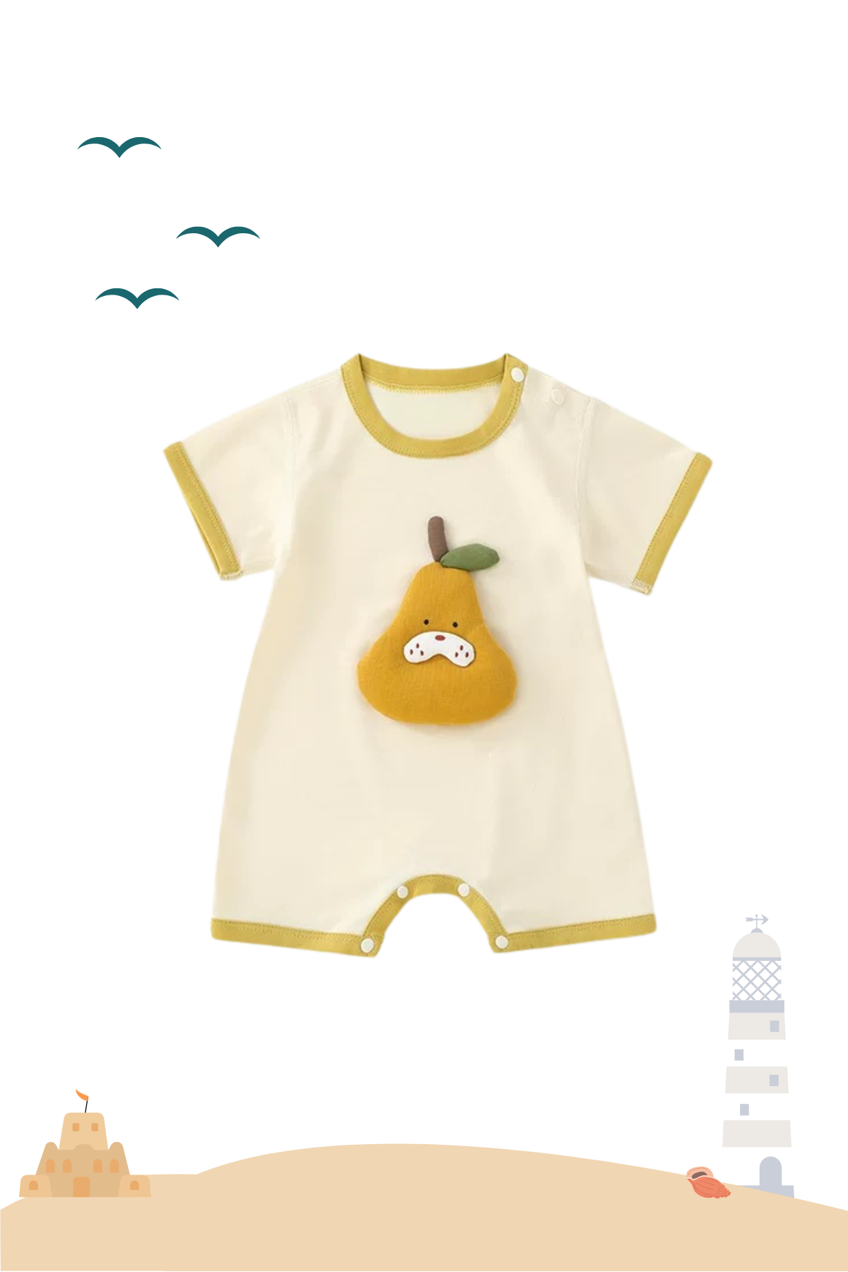 Summer Golden Pear Sleeved Playsuit