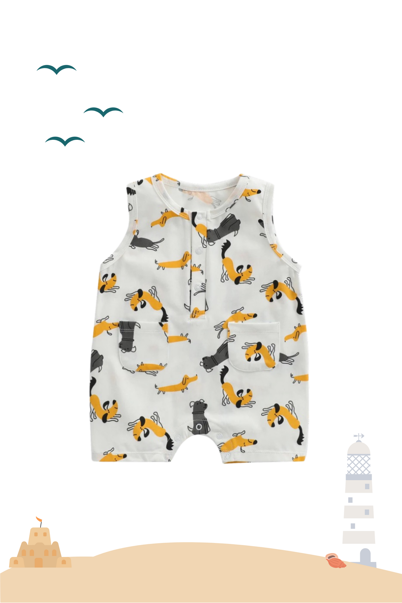 Summer Tank Playsuit Puppy