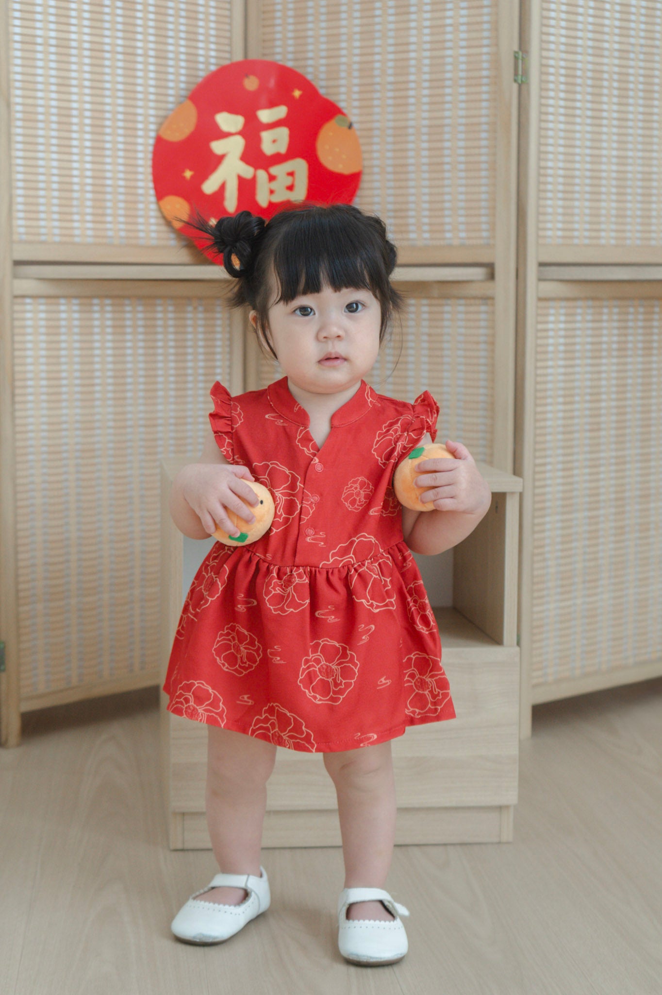 Galloping Peony Baby Girl Ruffled Sleeves Playsuit