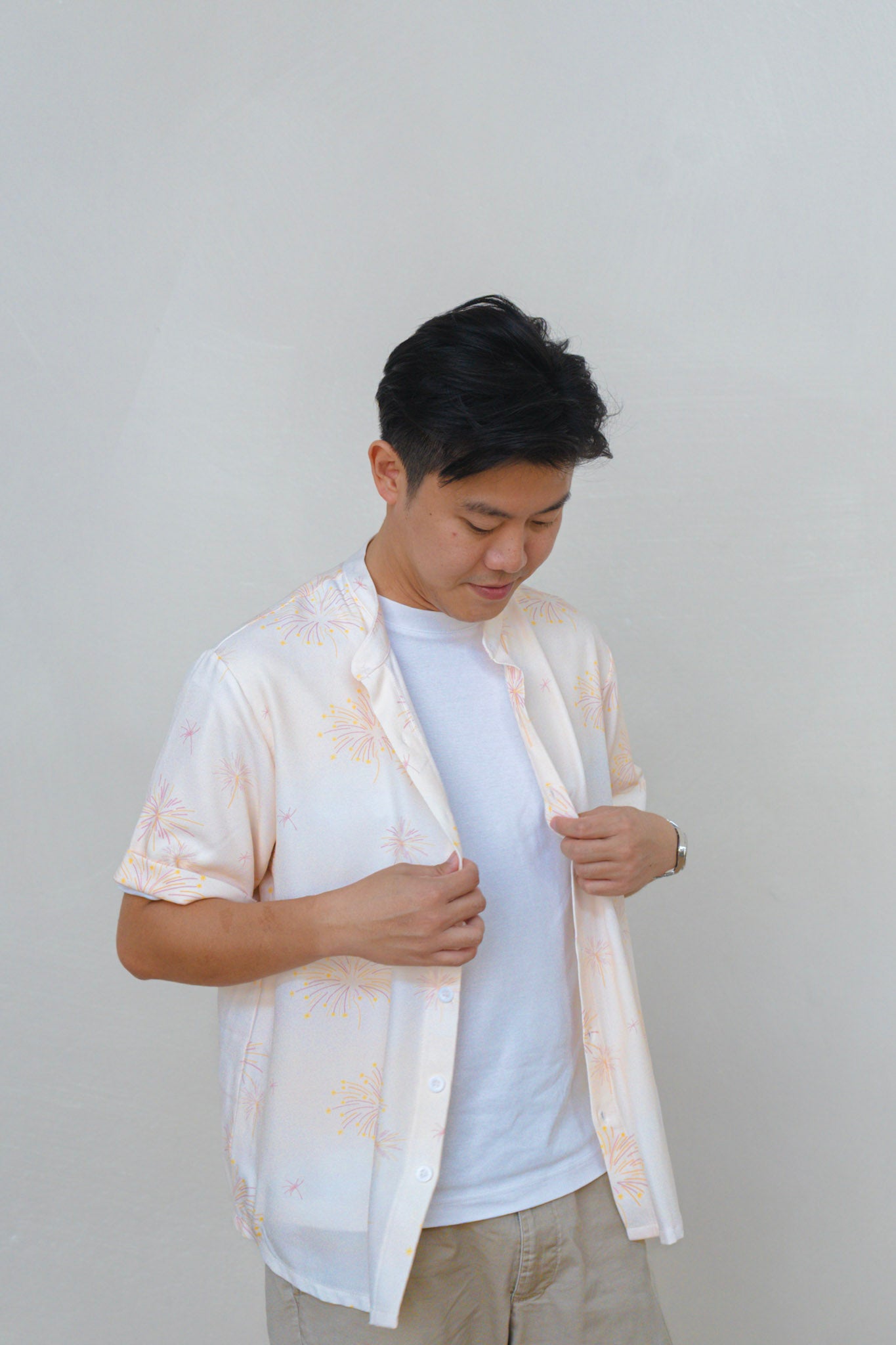 Golden Dawn Mens Mandarin Collar Shirt