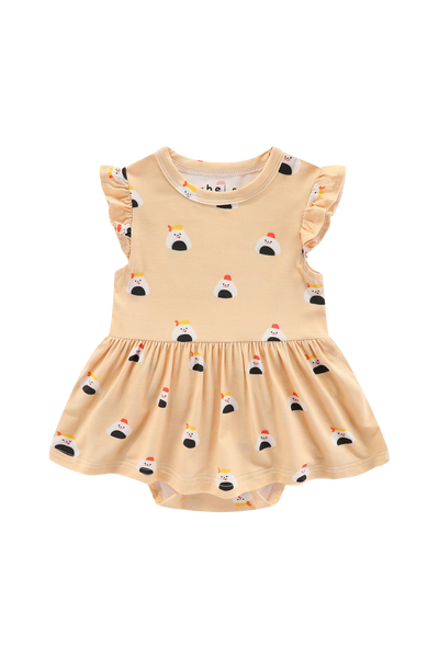 Organic Bamboo Peplum Dress Bodysuit Sushi