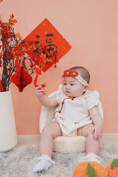 Serpent Blooms Baby Girl Cheongsam Playsuit