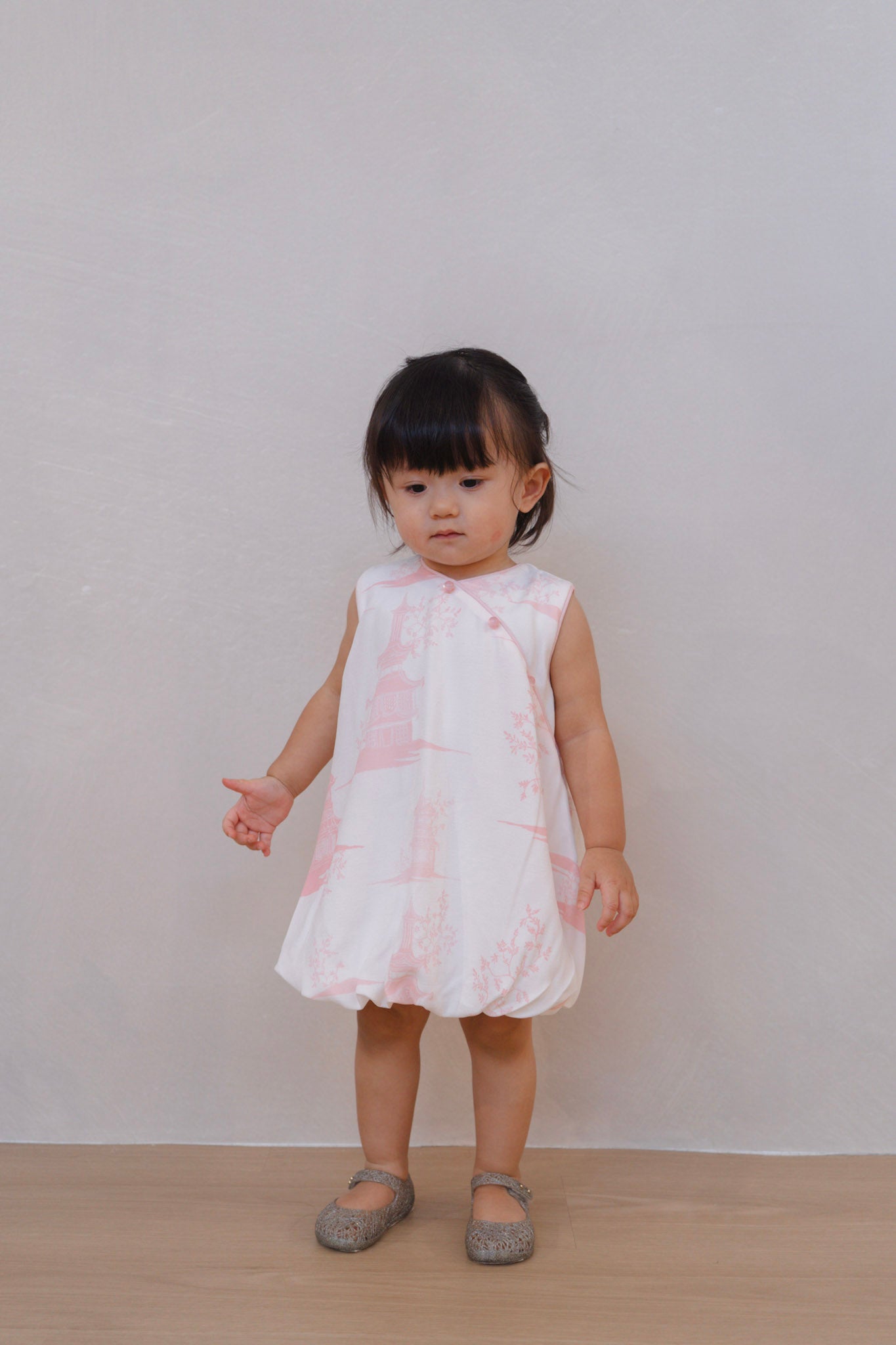 Oriental Garden Girl Cheongsam Bubble Dress