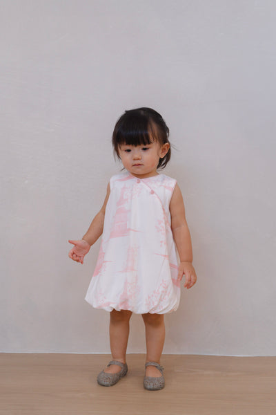Oriental Garden Girl Cheongsam Bubble Dress