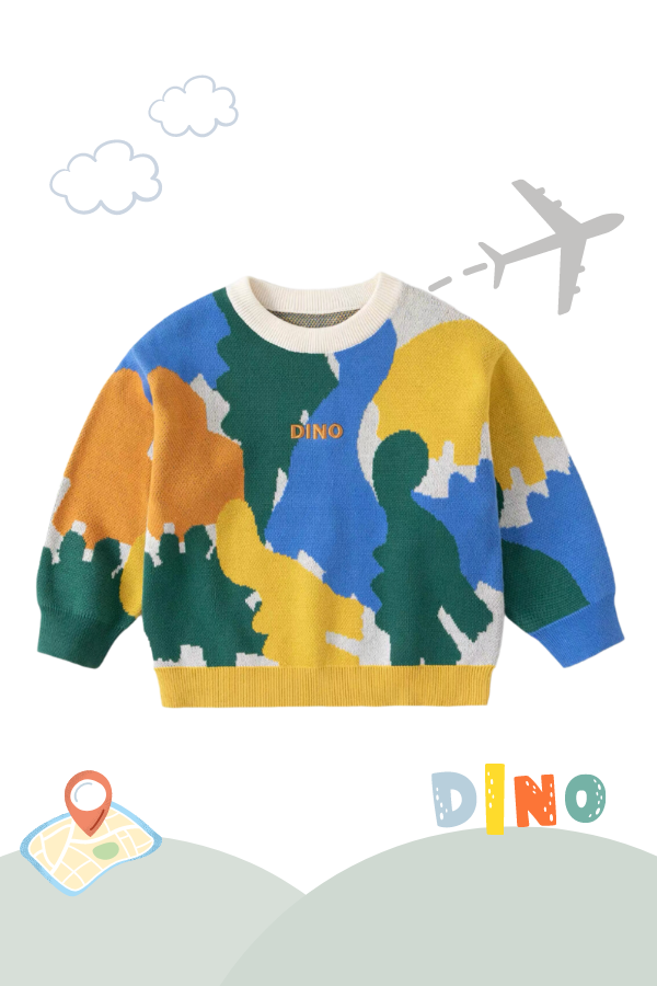 Holiday Traveller Long Sleeve Knit Sweater Medley Dino