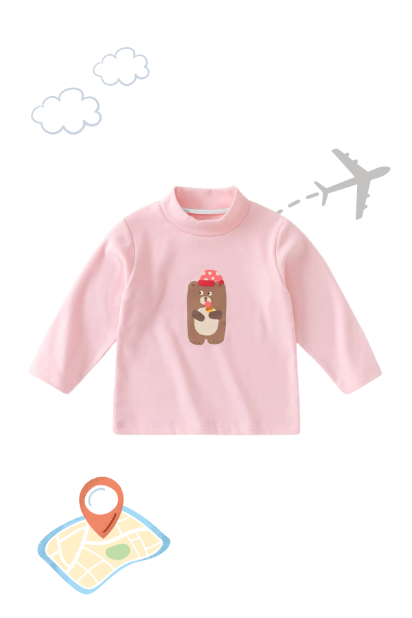 Holiday Traveller Long Sleeve Turtle Neck Top Pink