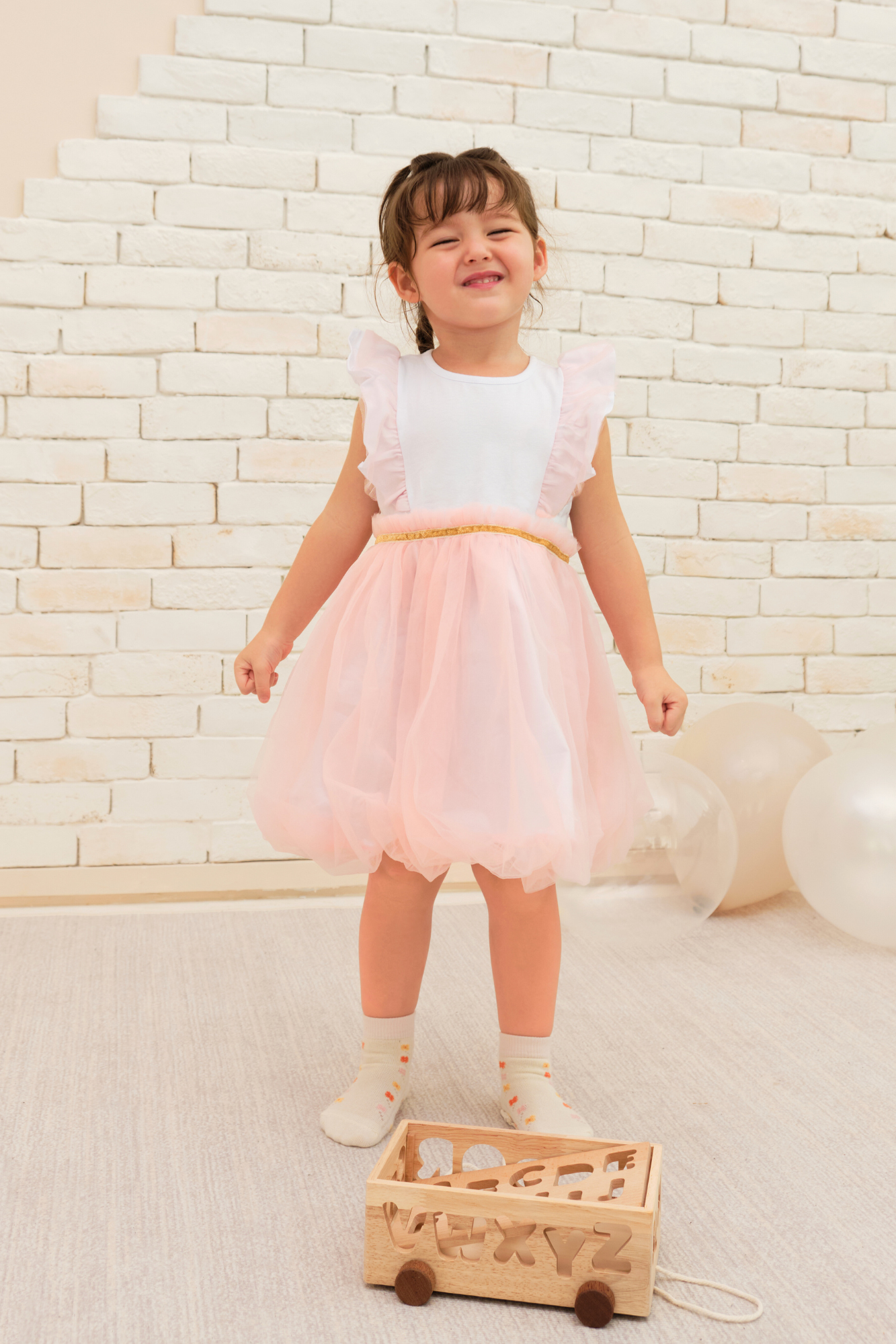 Girl Fairy Tulle Dress in Blush Pink