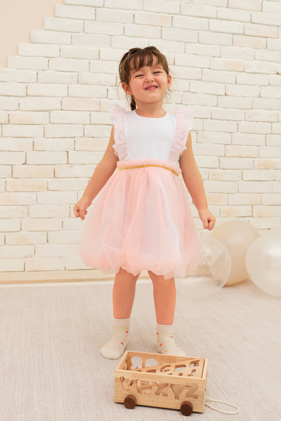 Girl Fairy Tulle Dress in Blush Pink