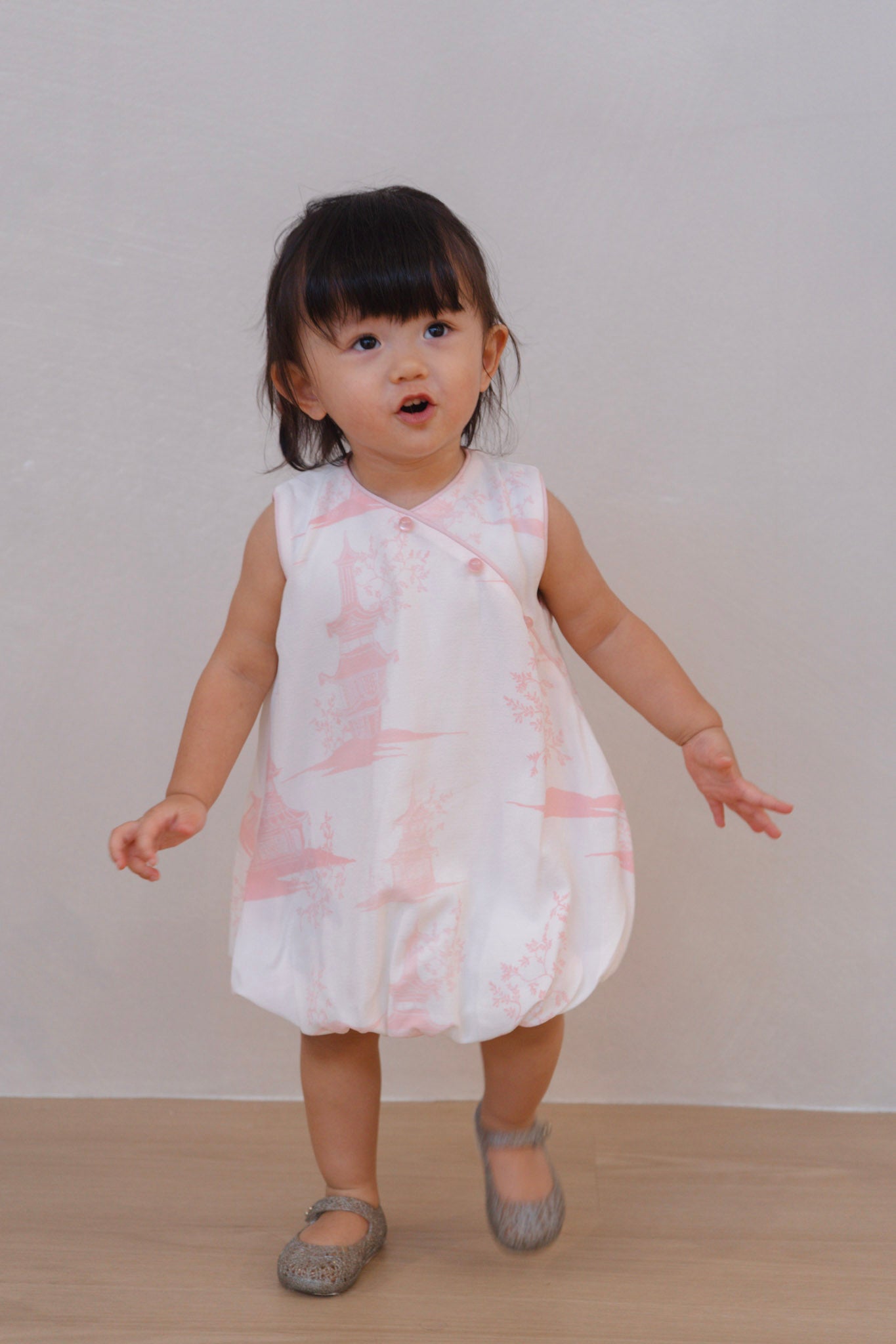Oriental Garden Girl Cheongsam Bubble Dress
