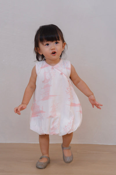 Oriental Garden Girl Cheongsam Bubble Dress