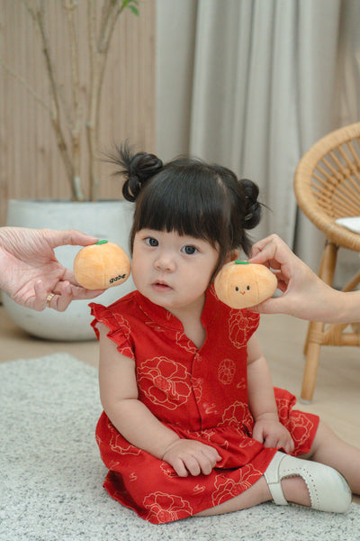 Galloping Peony Baby Girl Ruffled Sleeves Playsuit