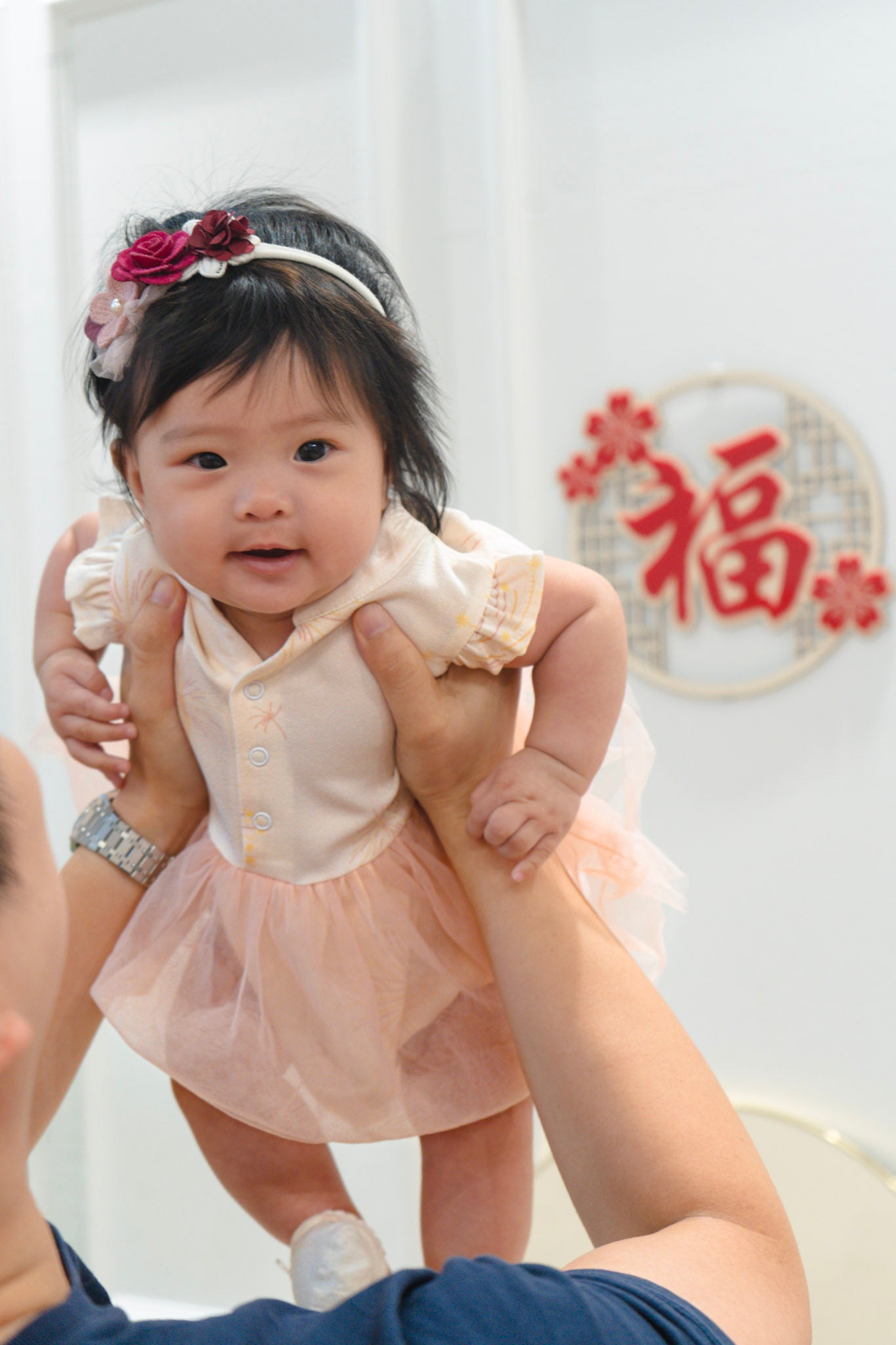 Golden Dawn Baby Girl Ruffled Sleeves Tulle Playsuit