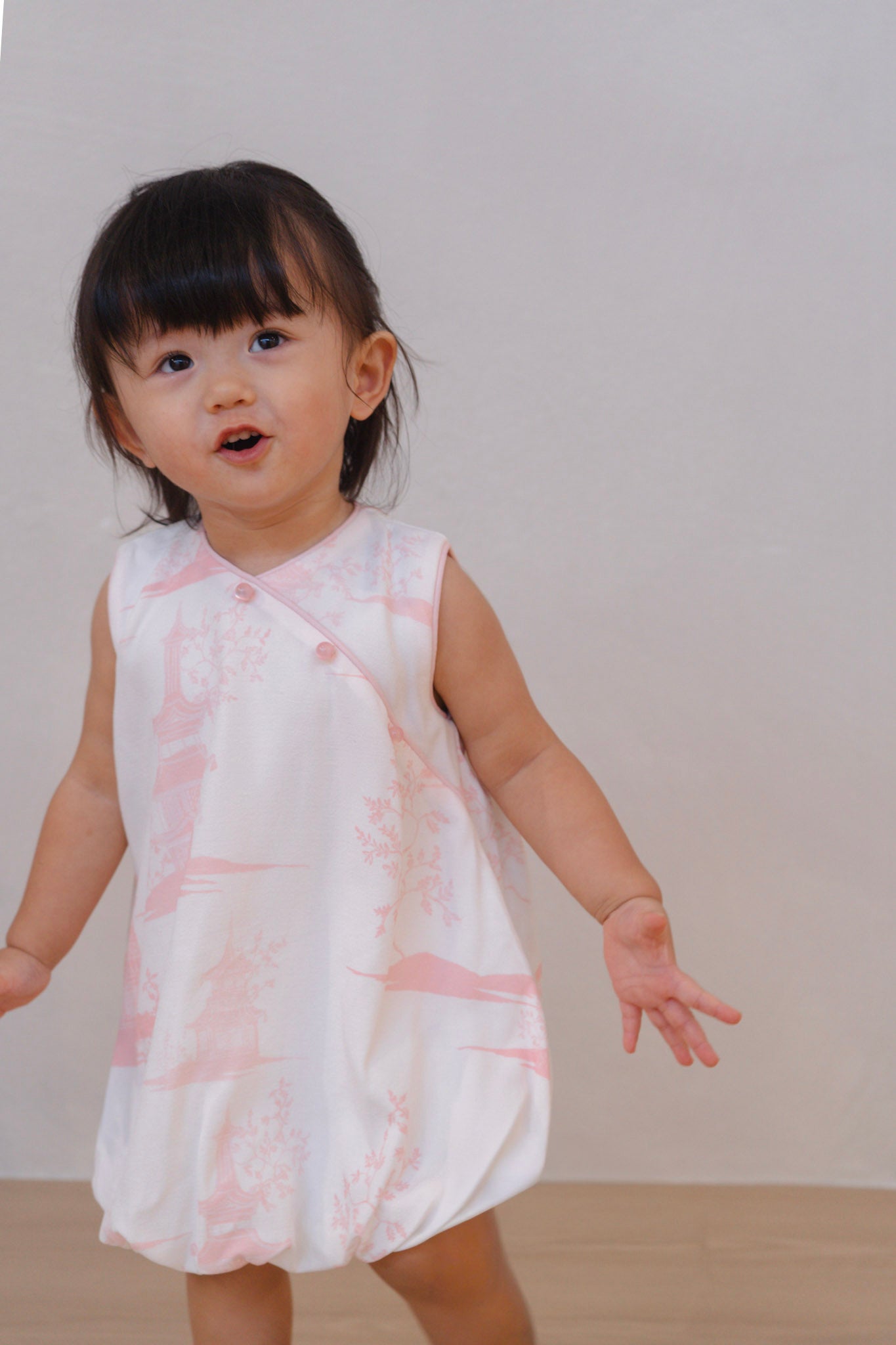 Oriental Garden Girl Cheongsam Bubble Dress