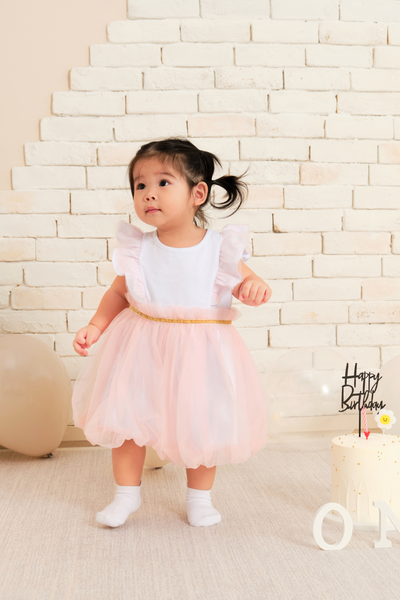 Girl Fairy Tulle Dress in Blush Pink