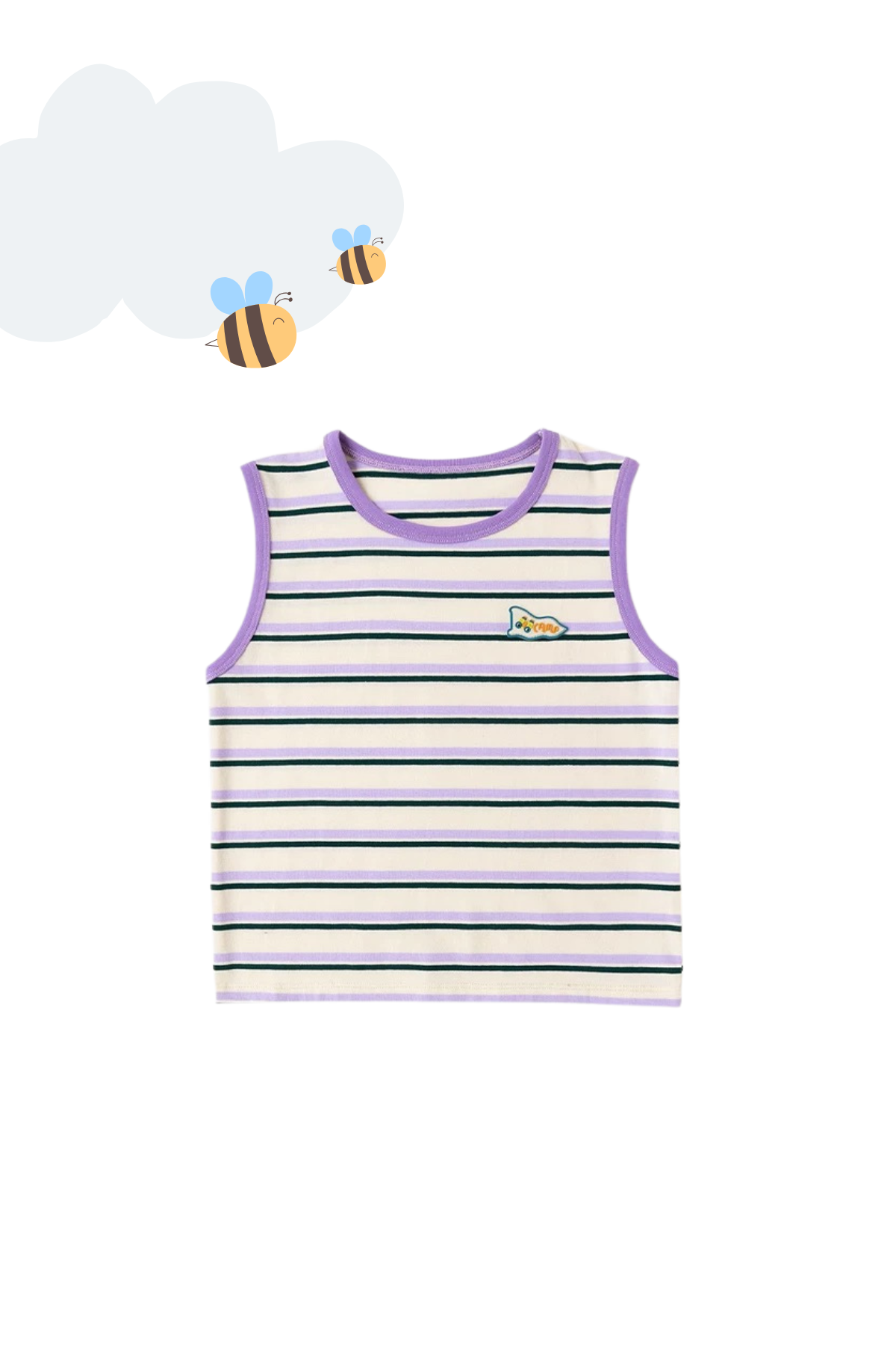 Summer Camp Stripes Tank Top Lilac