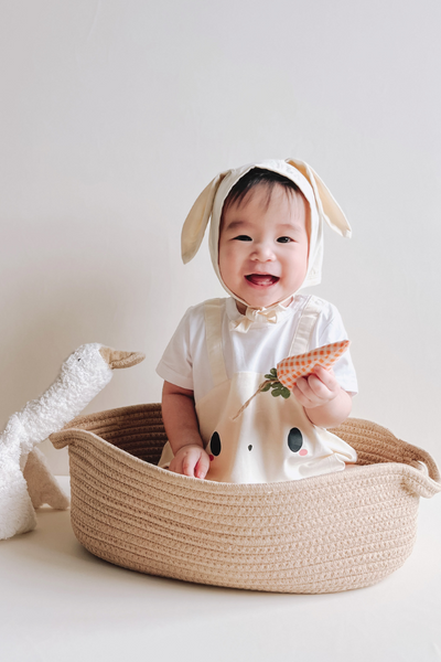 Organic Cotton Playsuit Floppy Ears Bunny