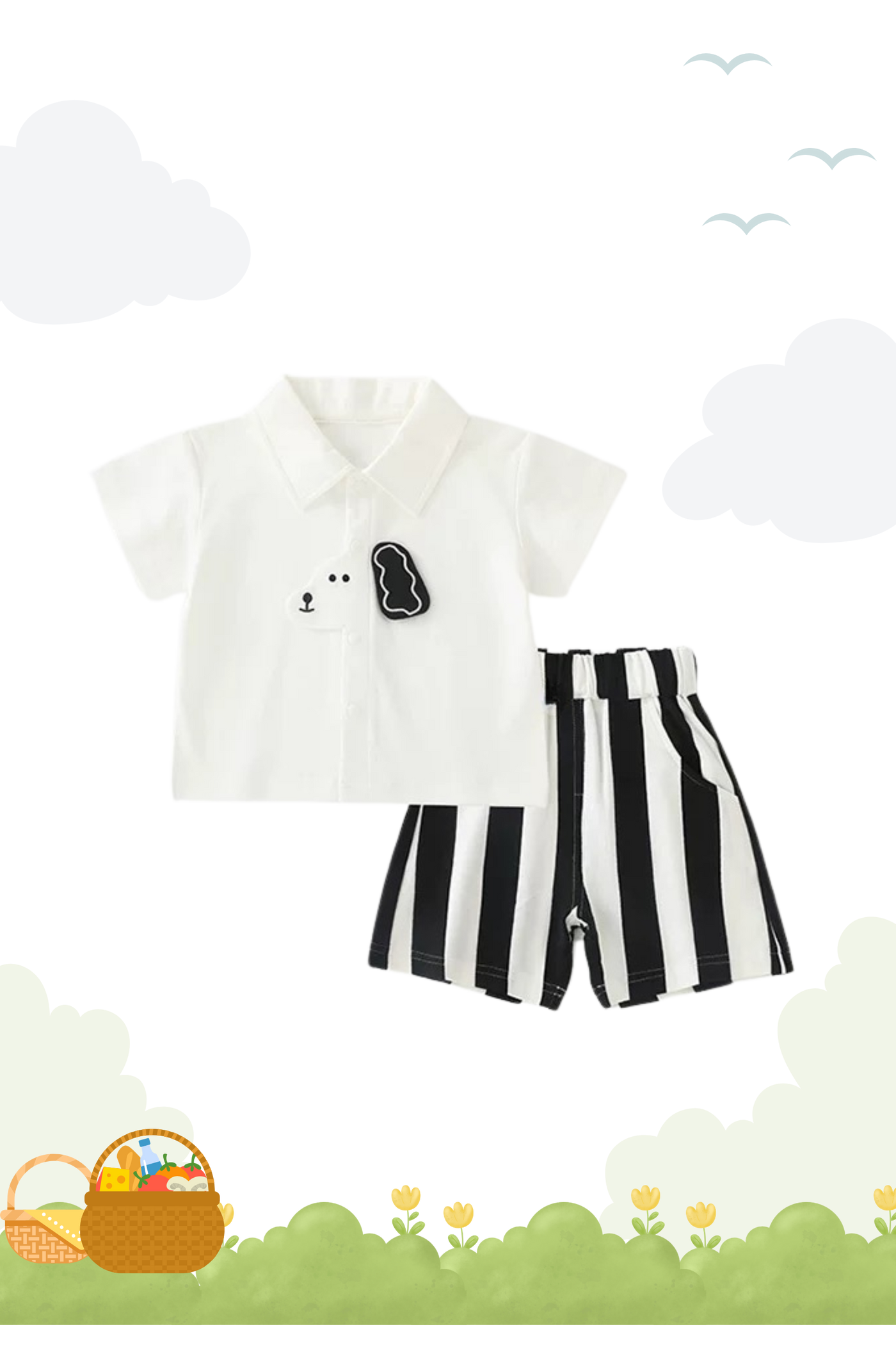 Summer Puppy Boys Shirt Set