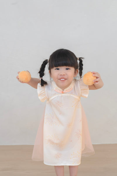 Golden Dawn Girl Tulle Qipao Dress