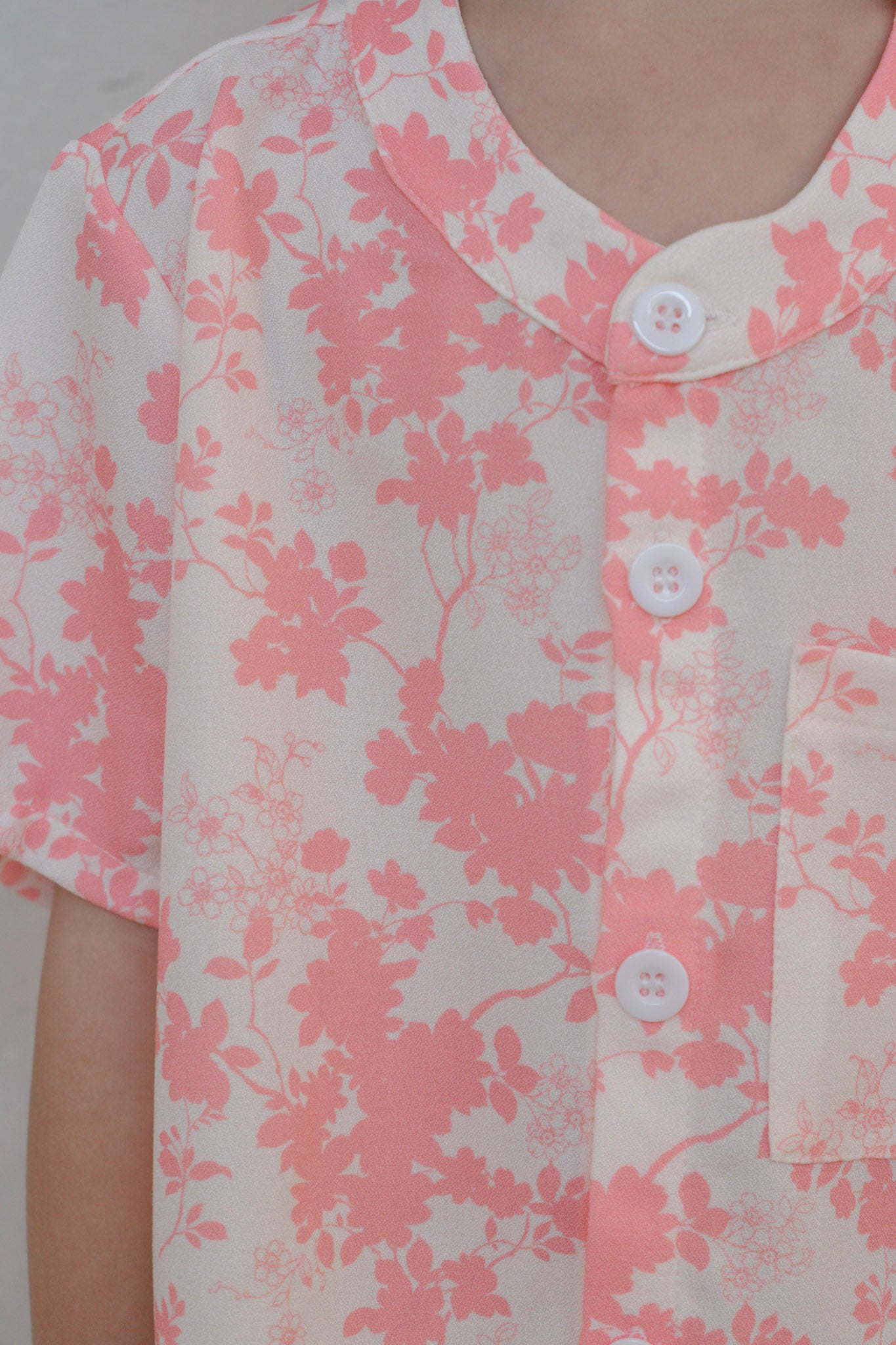 Flourishing Joy Boy Relaxed Hem Mandarin Collar Shirt Set