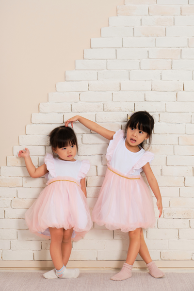 Girl Fairy Tulle Dress in Blush Pink