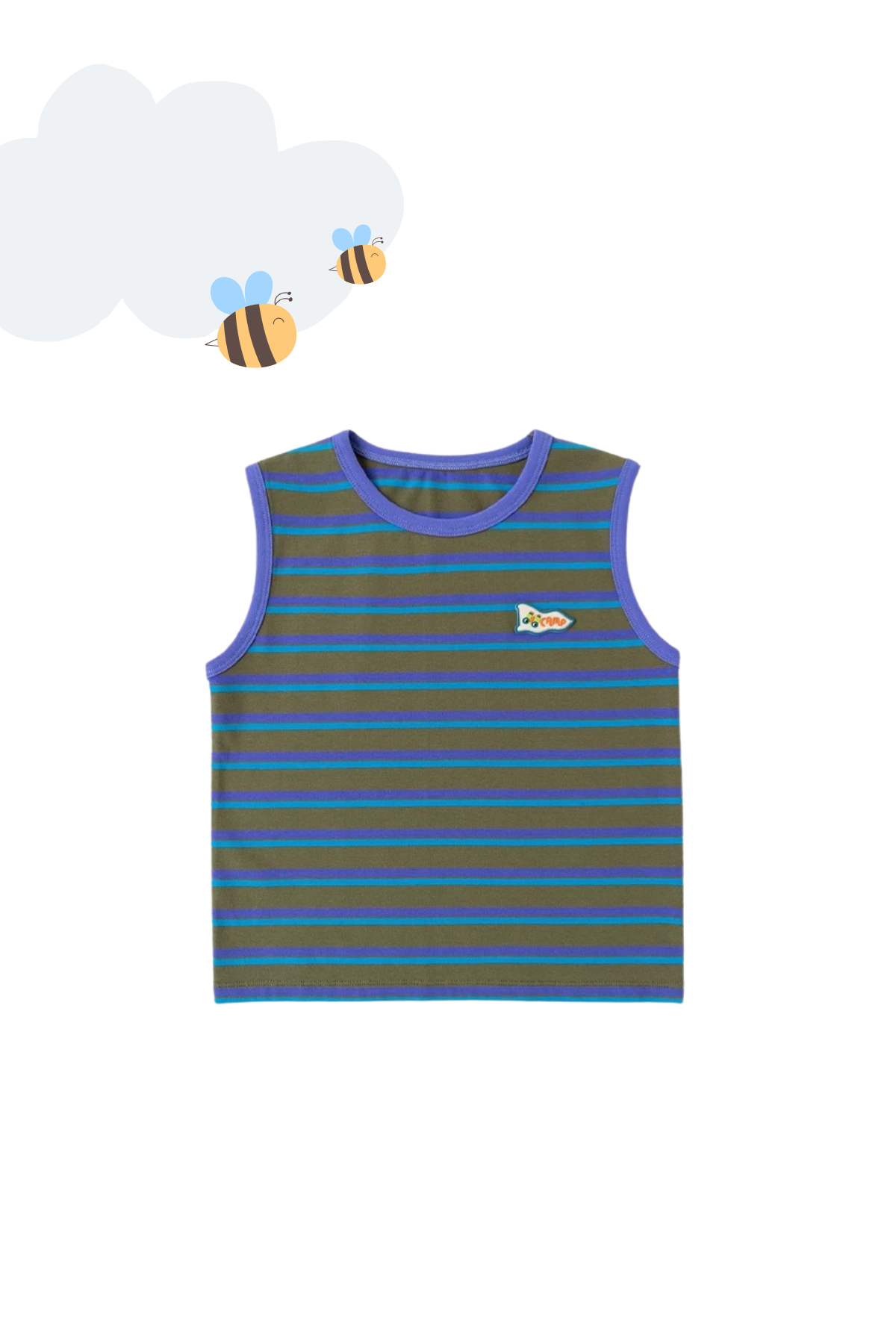 Summer Camp Stripes Tank Top Army Green