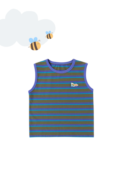 Summer Camp Stripes Tank Top Army Green