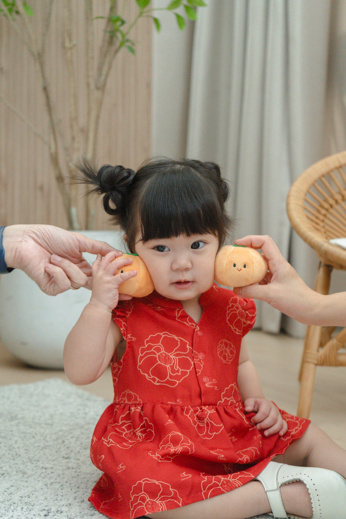 Galloping Peony Baby Girl Ruffled Sleeves Playsuit