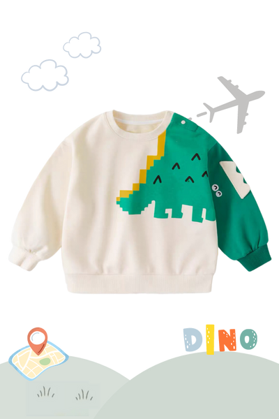 Holiday Traveller Long Sleeve Sweater Green Dino