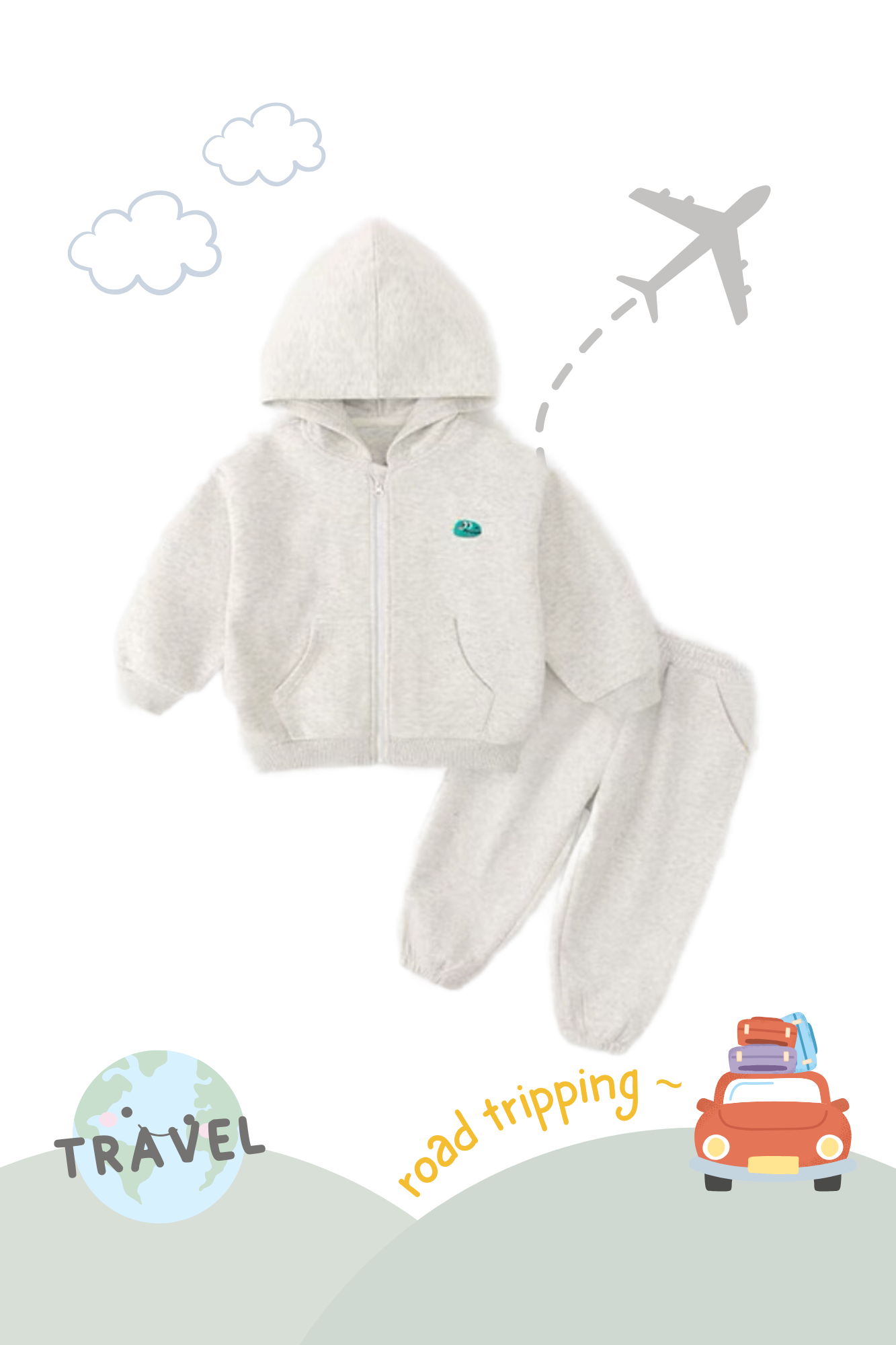 Snuggle Soft Hooded Jacket & Pants Lounge Set Monster Cloudy