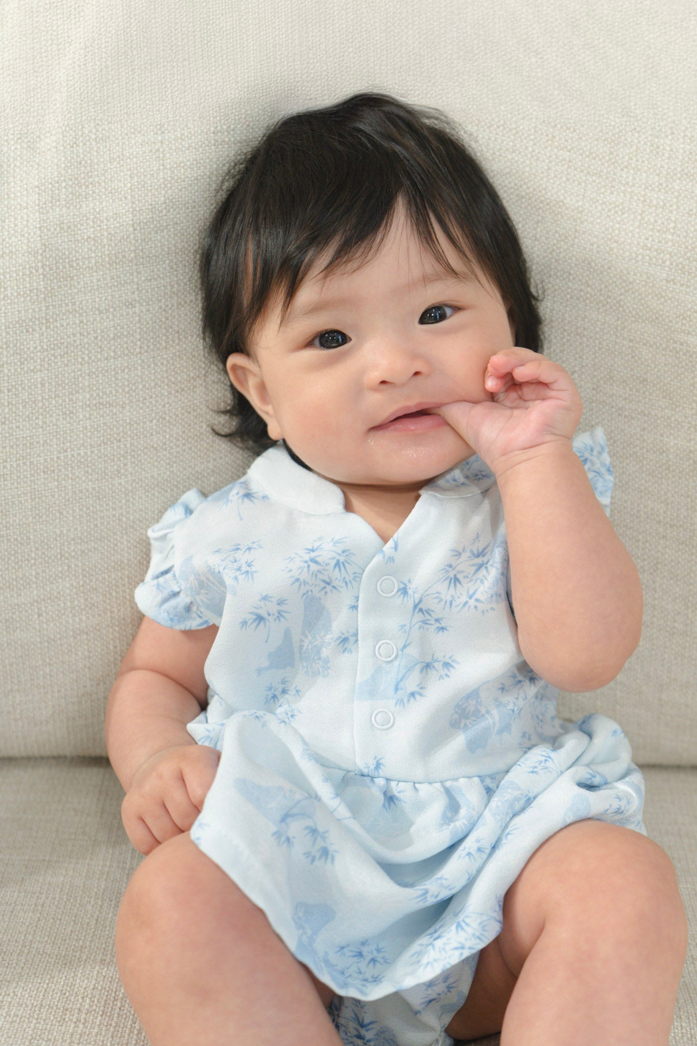 Gentle Harmony Baby Girl Ruffled Sleeves Dress Playsuit