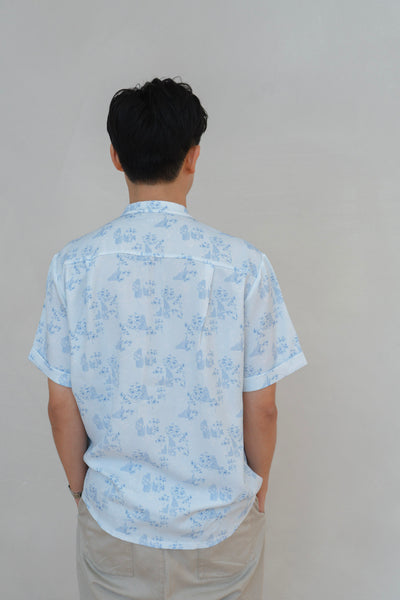 Gentle Harmony Mens Mandarin Collar Shirt