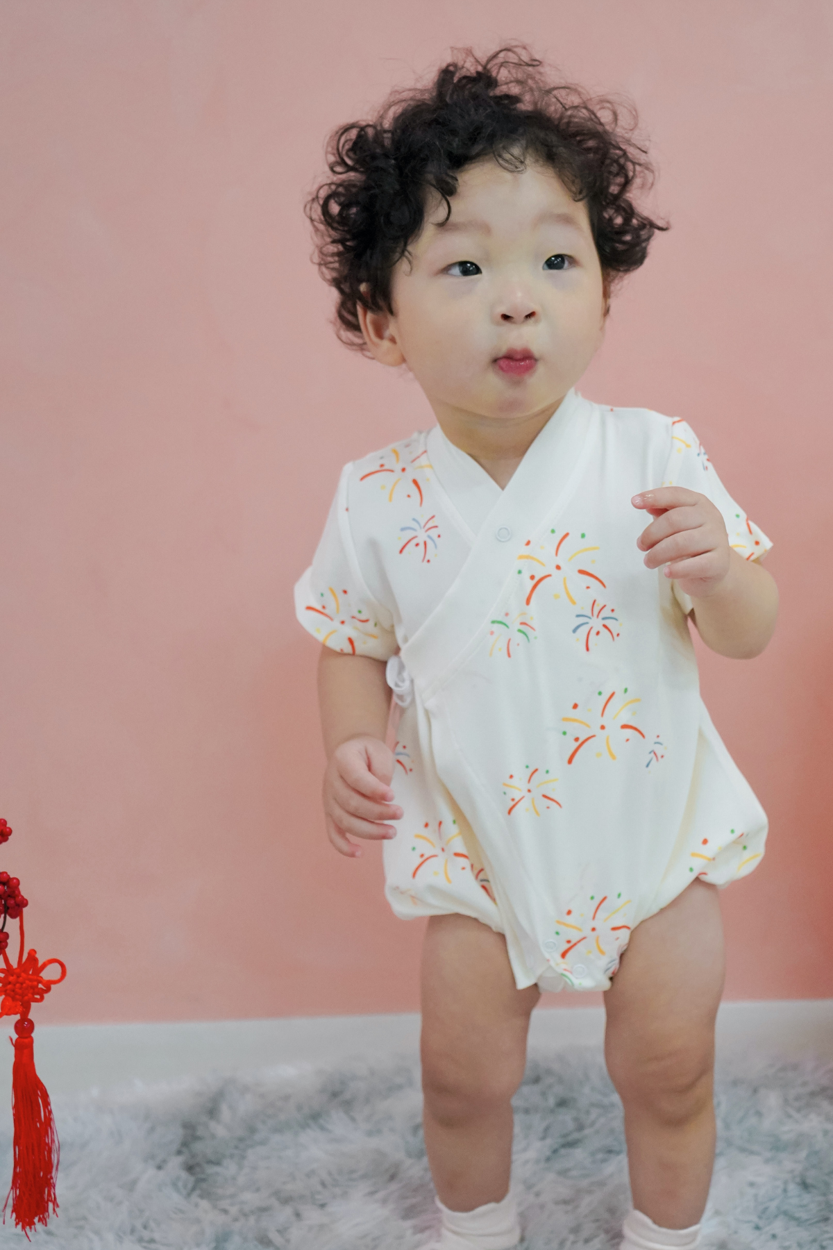 Lunar Lights Baby Boy Kimono Playsuit
