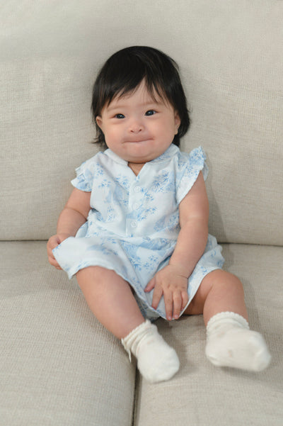 Gentle Harmony Baby Girl Ruffled Sleeves Dress Playsuit