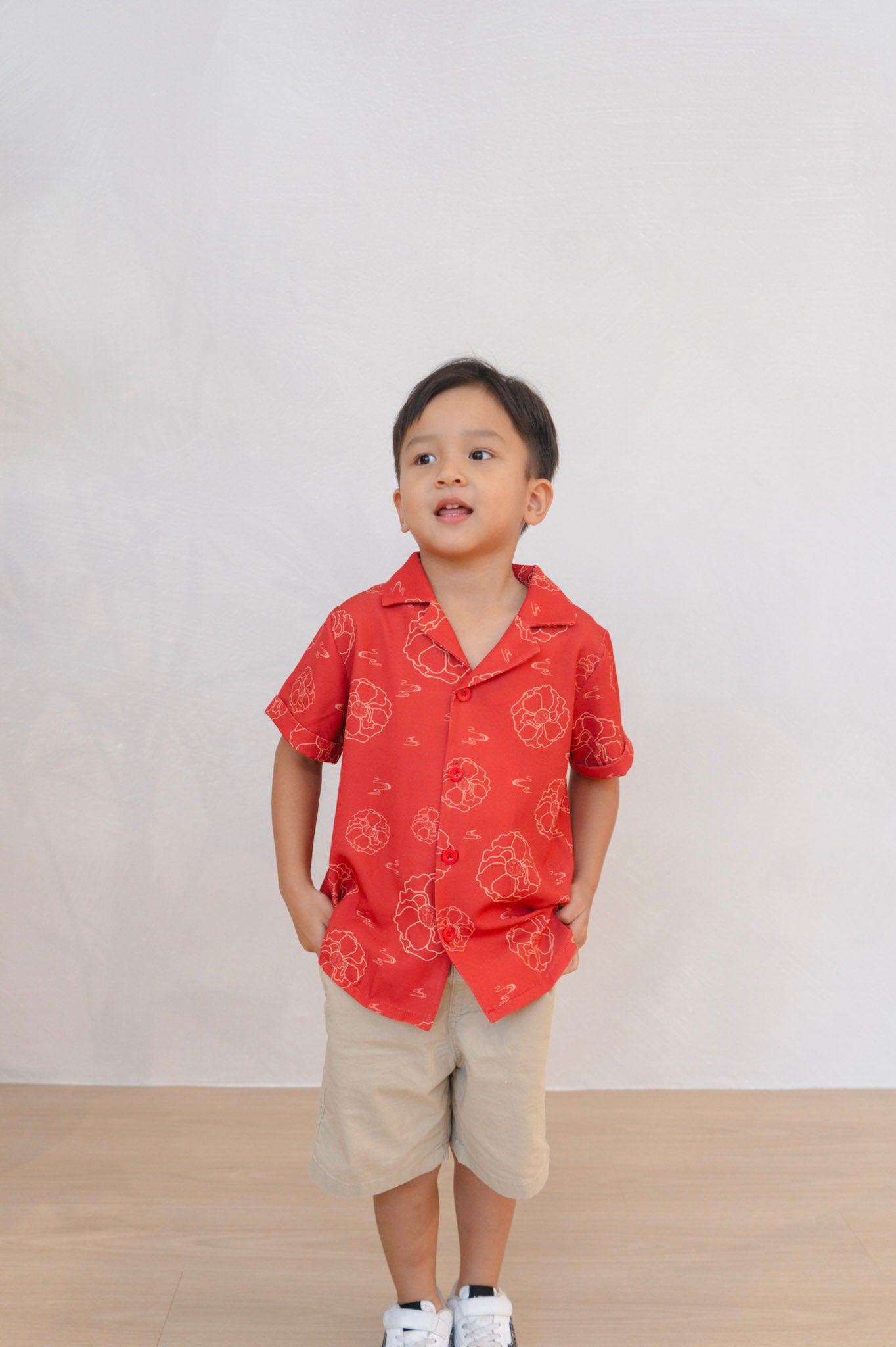 Galloping Peony Boy Relaxed Collar Shirt Set