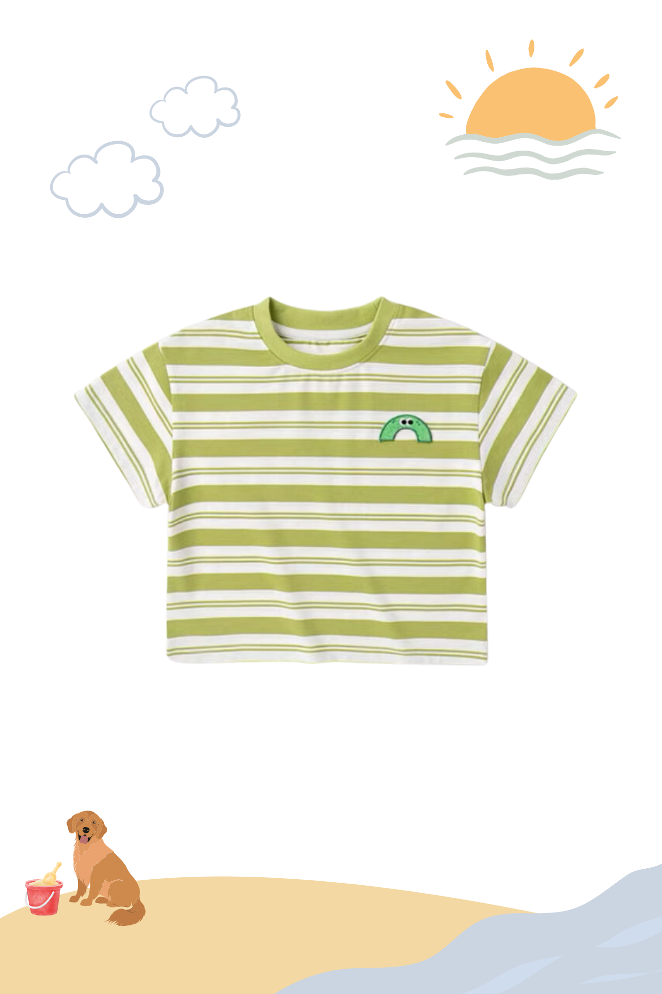 Summer Stripes Tee Monster Green