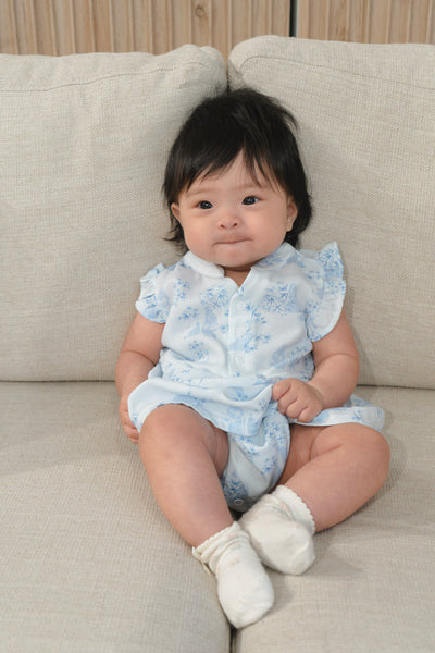 Gentle Harmony Baby Girl Ruffled Sleeves Dress Playsuit